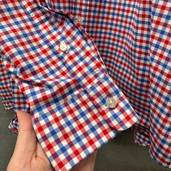 Vineyard Vines Whale Shirt Mens XL Button Down Red White Blue Check Performance - Picture 6 of 7